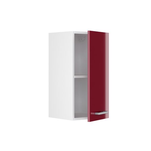 Armoire Suspendue R-line 41970 Rouge Bordeaux Haute Brillance 30cm Avec Porte