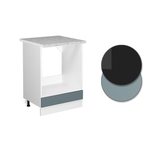 Meuble Bas Universel R-line 42012 Bleu-gris 60cm Avec Grande Niche, Avec Pt