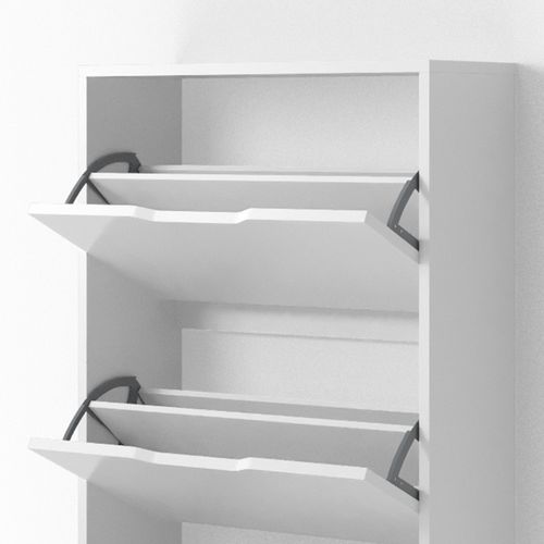 Meuble à Chaussure Luca 42086 Blanc 59x169cm 5 Compartiments