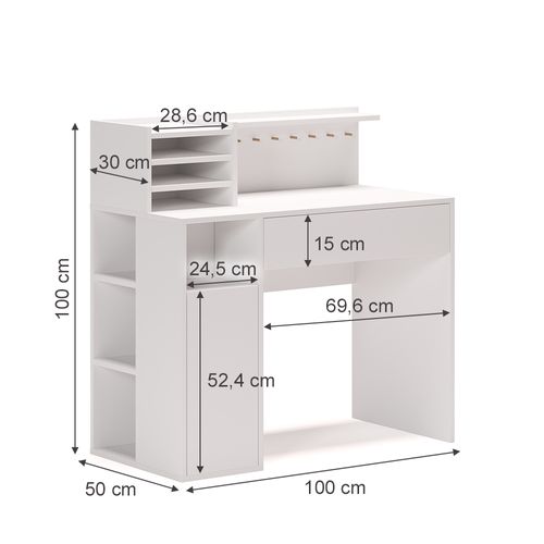 Bureau 42087 Blanc 100x50cm