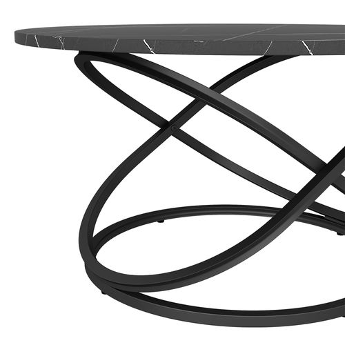 Table Basse Calgary, Noir, 79.5x46cm Avec Grande Surface De Travail