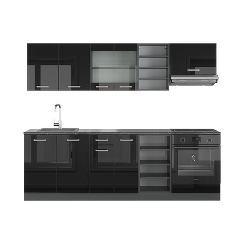 Cuisine R-line 43218 Noir Brillant/anthracite 240cm , Pt Anthracite