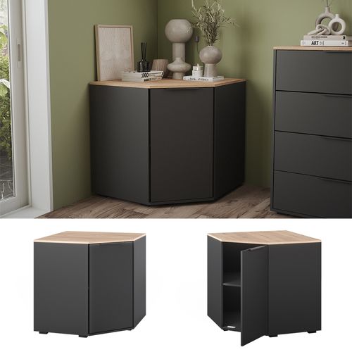 Sideboard Betti 41614 Anthracite/sonoma 77.9x77.9cm Avec 1 Porte