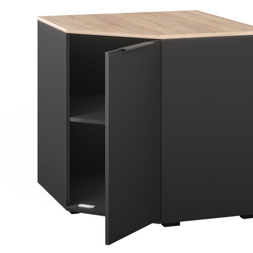 Sideboard Betti 41614 Anthracite/sonoma 77.9x77.9cm Avec 1 Porte