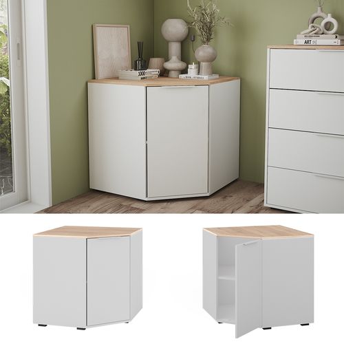 Sideboard Betti 41615 Blanc/sonoma 77.9x77.9cm Avec 1 Porte