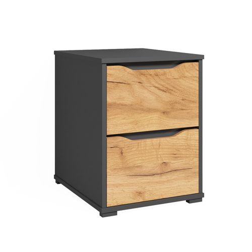 Chevet Ruben 41618 Chêne De Force Doré 40.2x53.6cm Avec Tiroirs