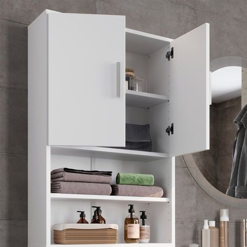 Armoire De Toilette 43383 Blanc 64x190cm Avec 2 Portes