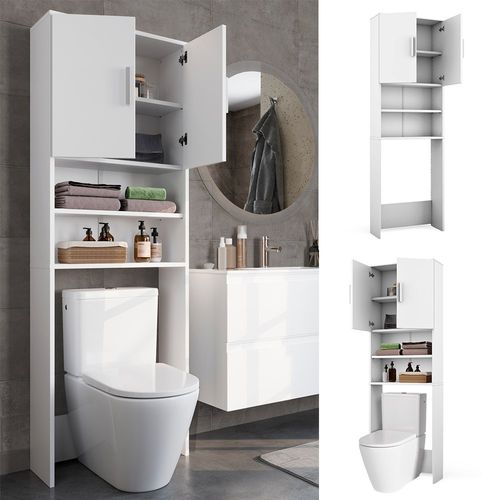 Armoire De Toilette 43383 Blanc 64x190cm Avec 2 Portes