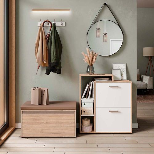 Meuble à Chaussure Orlando 43394 Sonoma 2 Parties, Avec Banc