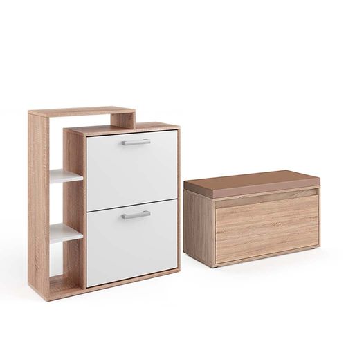 Meuble à Chaussure Orlando 43394 Sonoma 2 Parties, Avec Banc