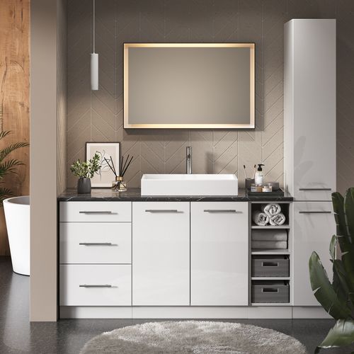 Colonne De Salle De Bain Fame-line, Blanc Haute Brillance, 30x206.8cm