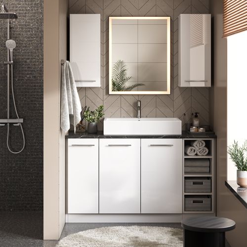 Colonne De Salle De Bain Fame-line, Blanc Haute Brillance, 30x206.8cm