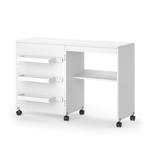 La Table De Couture Carmen 42065 Blanc 118x77.5cm Avec 3 Étagères