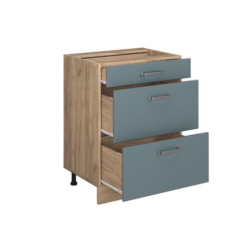 Meuble Cuisine R-line 45402 Bleu-gris 60cm Pt Marbre