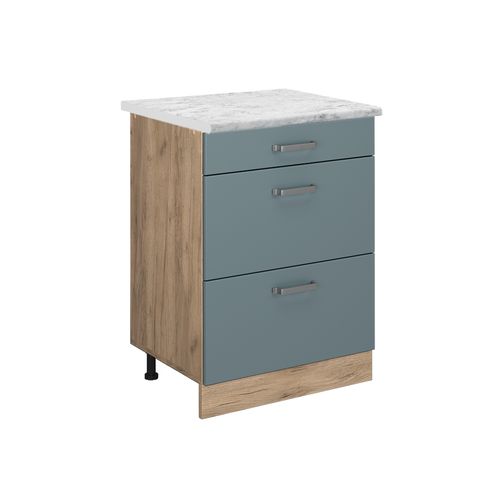 Meuble Cuisine R-line 45402 Bleu-gris 60cm Pt Marbre