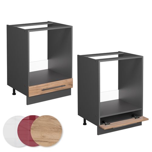 Meuble Pour Four Fame-line 45421 Chêne De Force Doré 60cm , Pt Marbre