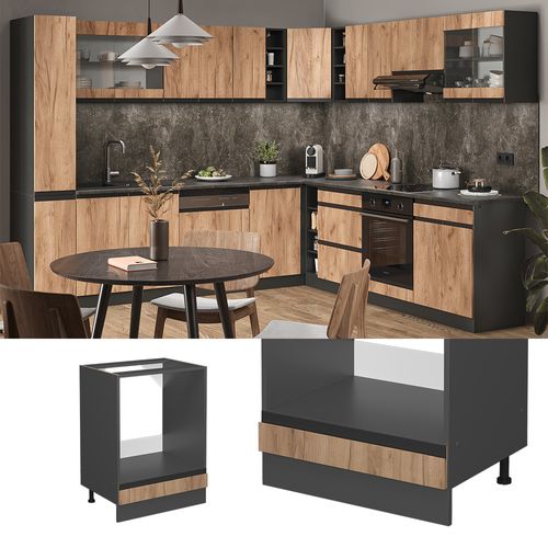 Meuble Pour Four R-line 45469 Chêne De Force Doré 60cm  J-shape Pt Marbre