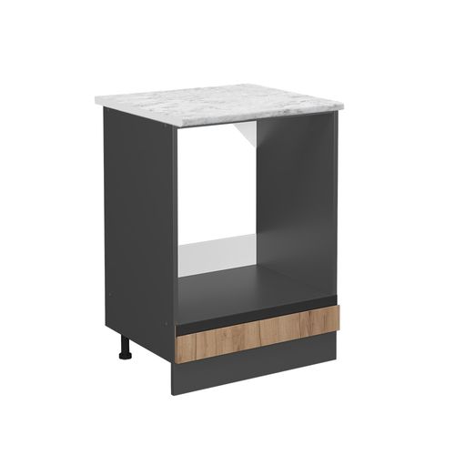 Meuble Pour Four R-line 45469 Chêne De Force Doré 60cm  J-shape Pt Marbre