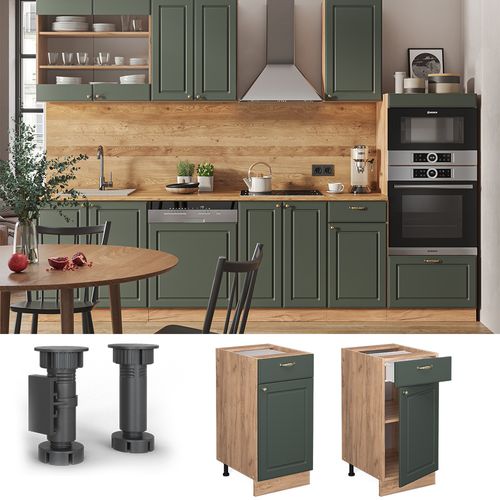 Meuble Cuisine Fame-line 45555 Vert Or Campagne 40cm , Pt Marbre