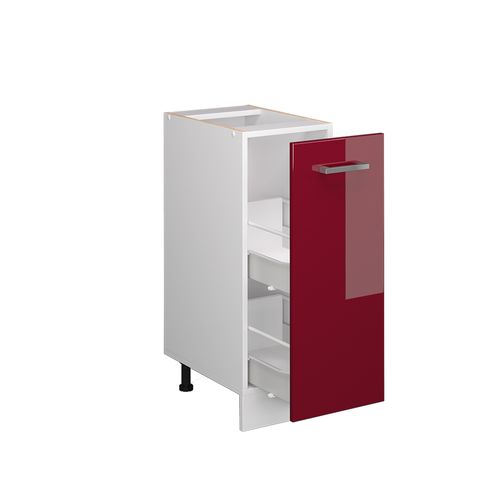 Meuble De Cuisine R-line 45572 Rouge Brillant 30cm , Pt Chêne