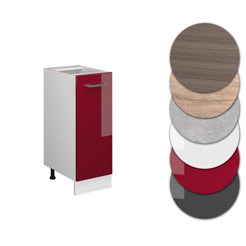 Meuble De Cuisine R-line 45572 Rouge Brillant 30cm , Pt Chêne