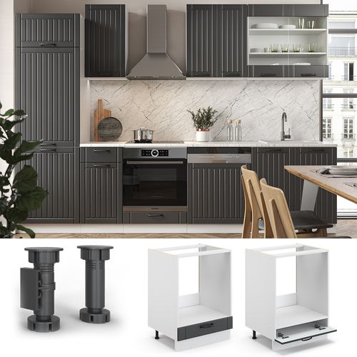 Meuble Pour Four Fame-line 45589 Anthracite Campagne 60cm , Pt Anthracite