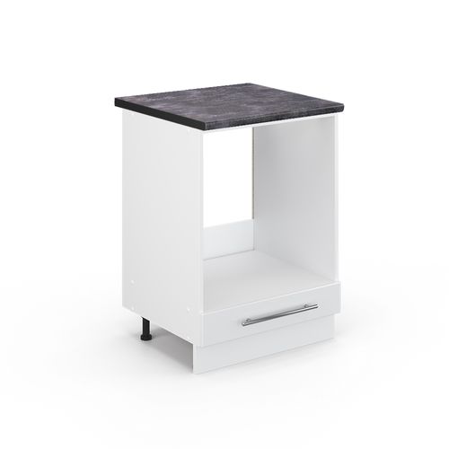 Meuble Pour Four Fame-line 45675 Blanc Haute Brillance 60cm , Pt Anthracite