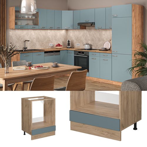 Meuble Pour Four R-line 45790 Bleu-gris 60cm , Pt Anthracite