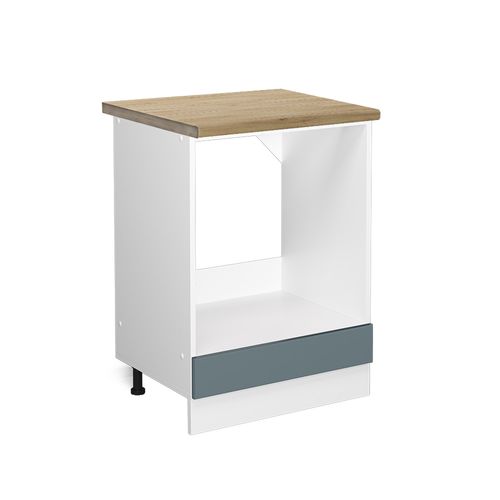 Meuble Pour Four R-line 45801 Bleu-gris 60cm , Pt Chêne