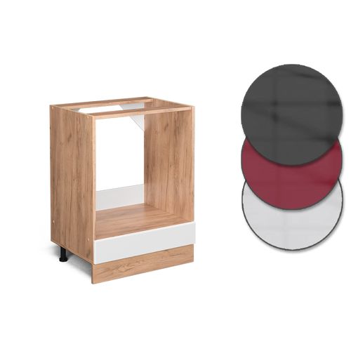 Meuble Pour Four R-line 45805 Blanc Haute Brillance 60cm Pt Marbre