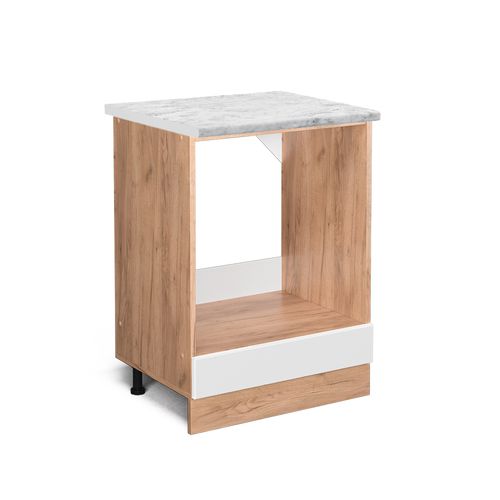 Meuble Pour Four R-line 45805 Blanc Haute Brillance 60cm Pt Marbre