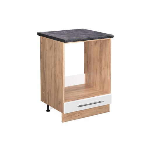 Meuble Pour Four Fame-line 45988 Blanc Haute Brillance 60cm , Pt Anthracite