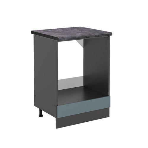 Meuble Pour Four R-line 46093 Bleu-gris 60cm , Pt Anthracite