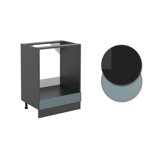 Meuble Pour Four R-line 46096 Bleu-gris 60cm Pt Marbre