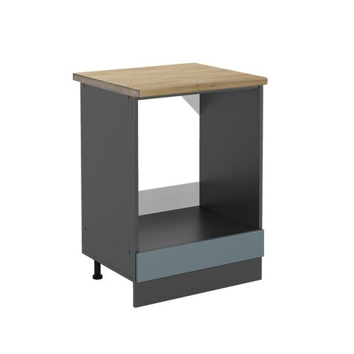 Meuble Pour Four R-line 46097 Bleu-gris 60cm , Pt Chêne