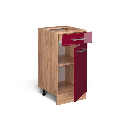 Meuble Cuisine R-line 46123 Rouge Brillant 40cm Pt Marbre