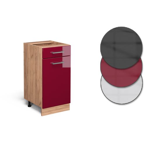 Meuble Cuisine R-line 46123 Rouge Brillant 40cm Pt Marbre