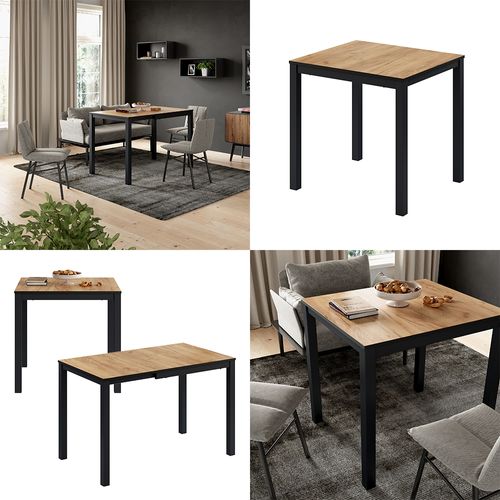 Table De Salle à Manger Granny 50576 Chêne/anthracite 120x70cm Extensible