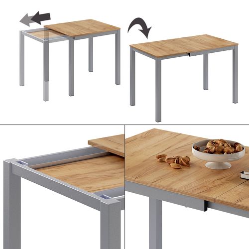 Table De Salle à Manger Granny 50577 Chêne/gris 120x70cm Extensible