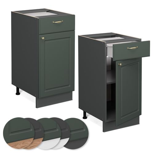 Meuble Cuisine Fame-line 46376 Vert Or Campagne 40cm , Pt Anthracite