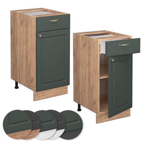 Meuble Cuisine Fame-line 46501 Vert Or Campagne 40cm , Pt Chêne