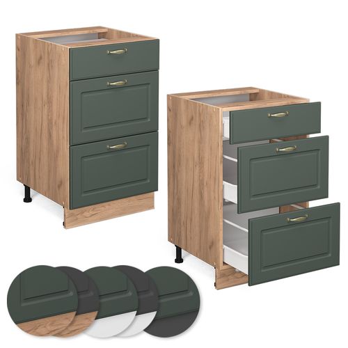 Meuble Cuisine Fame-line 46516 Vert Or Campagne 50cm , Pt Marbre