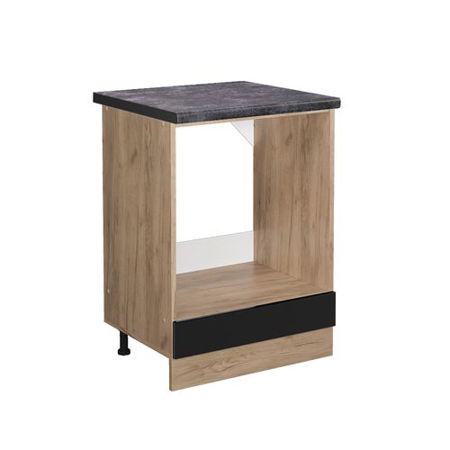 Meuble Pour Four R-line 46518 Noir Haute Brillance 60cm , Pt Anthracite