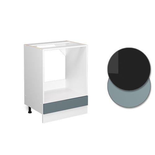 Meuble Pour Four R-line 46687 Bleu-gris 60cm , Pt Anthracite