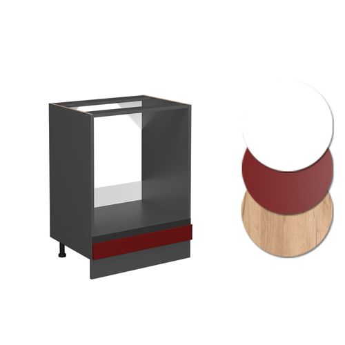 Meuble Pour Four R-line 46912 Rouge 60cm  J-shape Pt Marbre