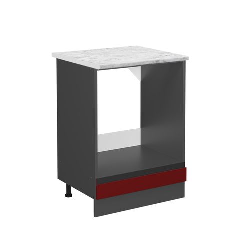 Meuble Pour Four R-line 46912 Rouge 60cm  J-shape Pt Marbre