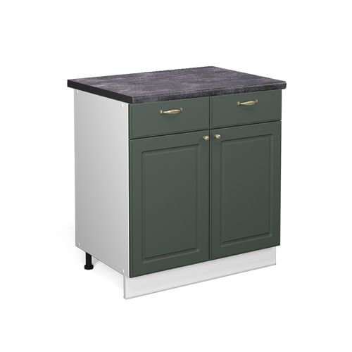 Meuble Cuisine Fame-line 46995 Vert Or Campagne 80cm , Pt Anthracite