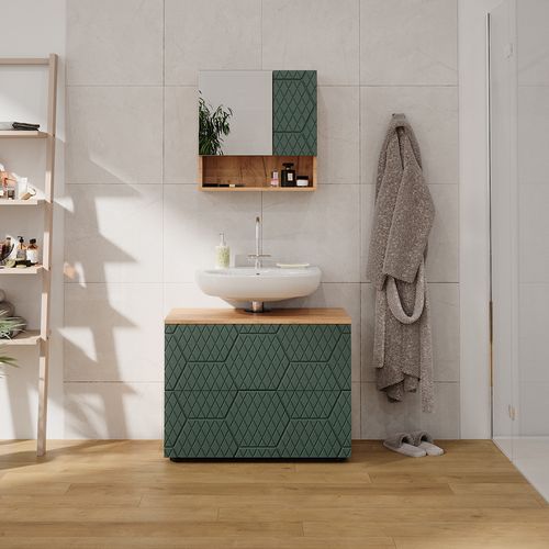 Meubles Bain Irma 47193 Vert/force De Lor Chêne 2 Pièces