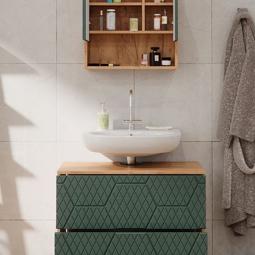 Meubles Bain Irma 47193 Vert/force De Lor Chêne 2 Pièces