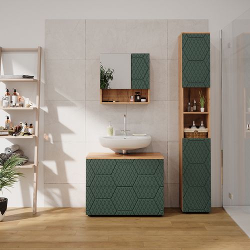 Ensemble Meubles Bain Irma, Vert, 3 Pièces